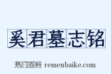 奚君墓志铭是什么意思的图片